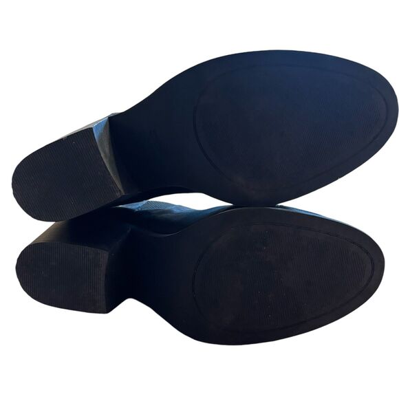 TOMS Everly Black Nubuck Chelsea Heeled Booties 10016837 9 Excellent Condition - Picture 2 of 9